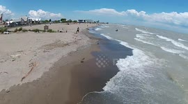 Stunning drone footage of Lake Erie on a windy day