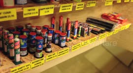 Man creates miniature fireworks stand with tiny functional firecrackers