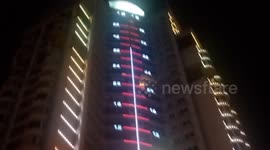 Giant thermometer on residential building in southern China