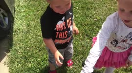 F*cking geese lol litte boy mispronounces flock of geese