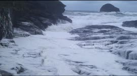 Amazing tidal wave of lava type sea foam
