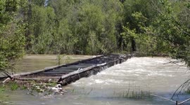Spring Snow Melt Flooding over bridge