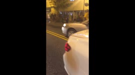 Annoyed driver gets chair thrown at car