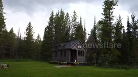 Thunder/Hail Storm bursting over tiny house