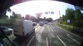 Van man crashes into a lorry while chatting on his mobile phone