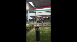 Fight at Norman Manley Airport in Kingston Jamaica