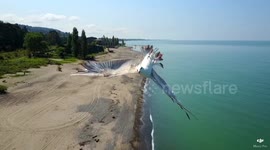 Seagull narrowly avoids getting hit by drone in Russia