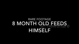Hidden Camera!!! Baby feeds himself!!
