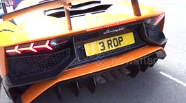 Aventador SV start up and pops