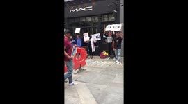 Animal rights protest - calling on people to bocott MAC