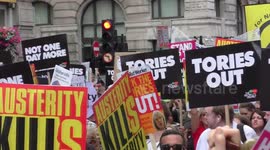 Thousands march to Parliament protest Not one day more #ToriesOut