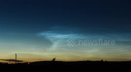 Time Lapse Of Spectacular Noctilucent Clouds From N. Ireland