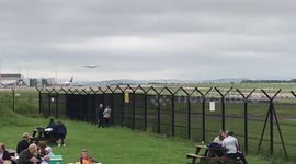 Emirates A380 landing in Manchester