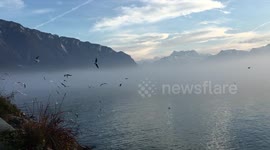 Beautiful Lake Geneva in Montreux, Switzerland