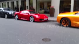 Supercars lined up outside the Mayfair Hotel in London
