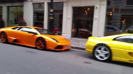 Newsflare Edit - Supercars lined up outside the Mayfair Hotel in London
