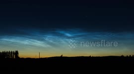 Newsflare Edit - Beautiful noctilucent cloud display in Northern Ireland