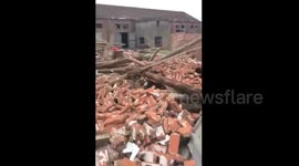Nine injured as tornado tears through Chinese villages