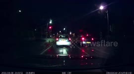 Car runs red light, immediately pulled over by police