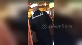 Navy sailor surprises his mother with early homecoming
