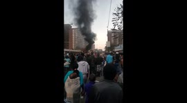 Building on fire in Johannesburg Berea
