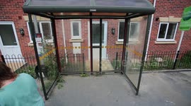 Barmy bus shelter literally on doorstep of new build house