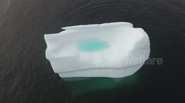 Drone Close-up Footage: Iceberg off Newfoundland, Canada | Jul 05, 2017