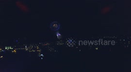 Drone films stunning fireworks and lightning on July 4th