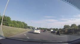 accident ahead UK dash cam car vs. bike