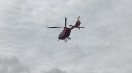 Air Ambulance taking off from John Kyrle High School