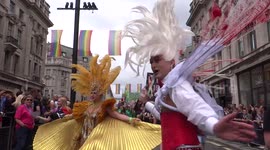 People in great costumes march for the London Pride Parade 2016