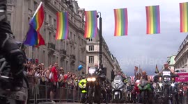 Bikers drive at London Pride Parade 2016