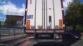 Lorry near miss Roundabout