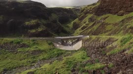 gorge pass drone aerial