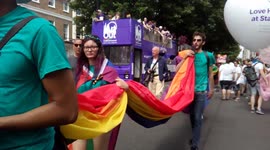 50 Meters of the rainbow bridge for the London Pride Parade 2017