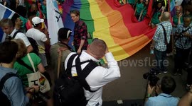 50 Meters of the rainbow bridge for the London Pride Parade 2017