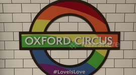 Oxford circus station coloured its sign with rainbow for London Pride 2017