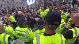 Protester at London Pride Collapses
