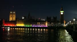 Big-Ben lit up with colours for London Pride 2017