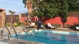 Front flip into the pool