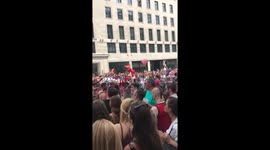 London Pride parade crowd at Piccadilly