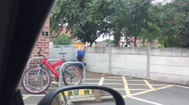 That's what you call a warm up! Pensioner hanging upside down from a WALL