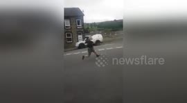 Man break leg during-shadow boxing attempt