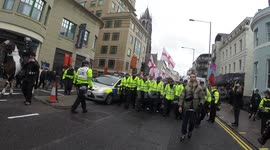 'March for England' takes place in Brighton, United Kingdom.