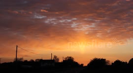 Beautiful Sun Pillar & Sunset