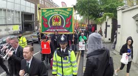 May Day: Tony Benn & Bob Crow honoured as thousands march. London, UK