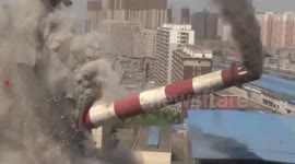 Chimney demolition - Shenyang, China
