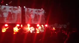 Chaotic stage invasion at Morrissey gig