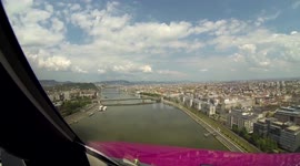 PILOT’S VIEW OF AIRBUS LOW PASS OVER DANUBE