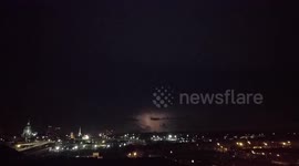 Strong lightning storm over southern Minnesota